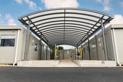 Commercial shelter we installed at Wareham Recycling Centre