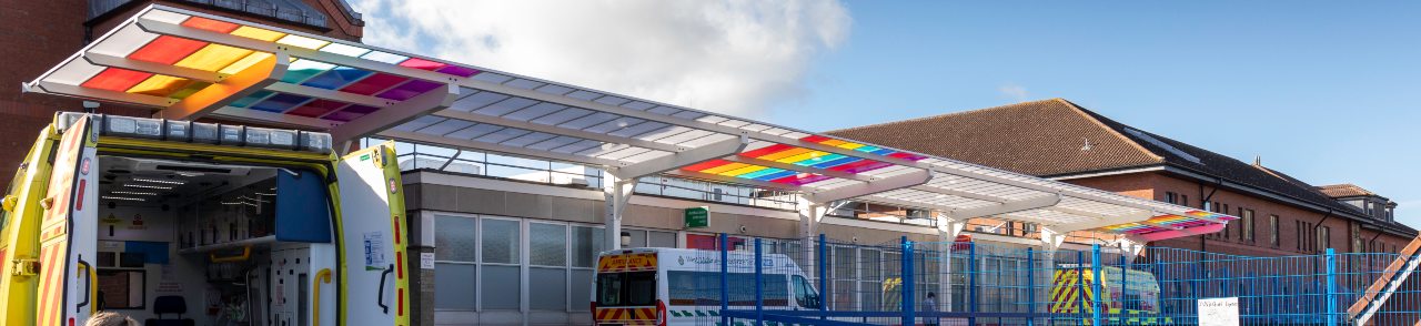 Colourful Roof Canopy we Installed at Queen's Hospital
