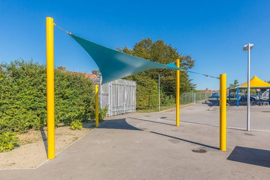 Blue Fabric Playground Sail Shade