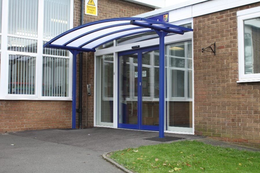 Blue School Entrance Canopy