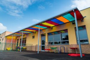 colourful playground canopy