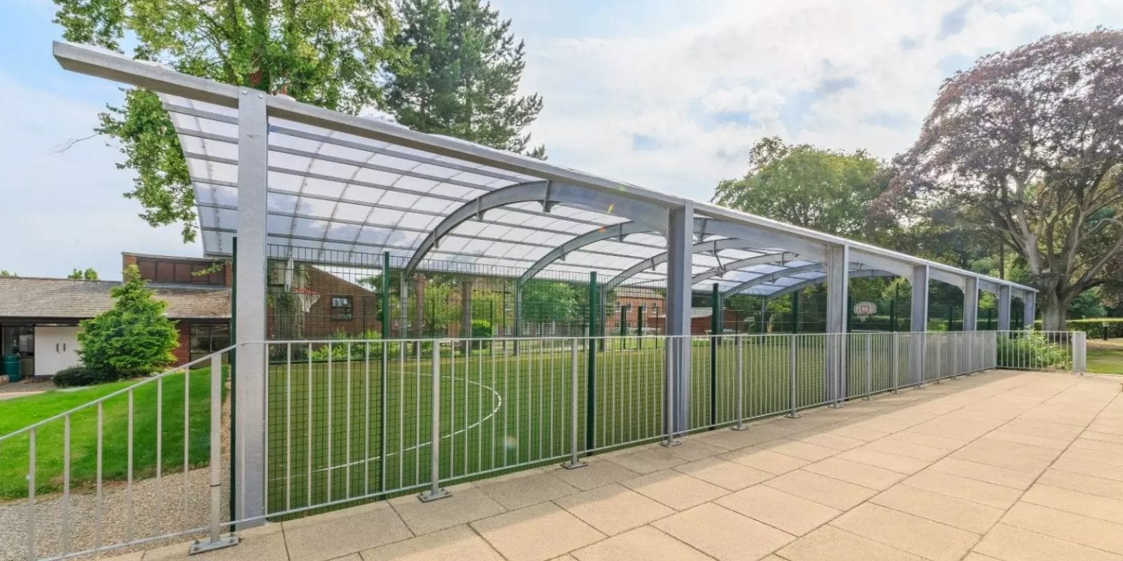 Covered MUGA structure we designed for Haileybury School