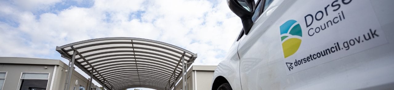 Cured roof canopy we installed for Dorset Council