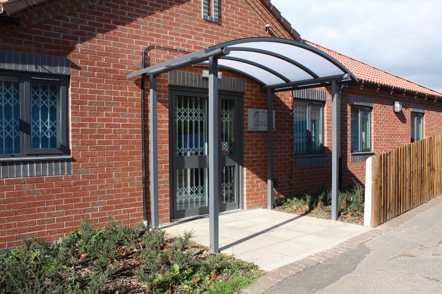 Curved Roof Entrance Canopy