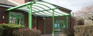 Entrance canopy we designed for Loughborough Primary School