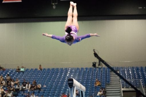 Gymnast Performing Routine