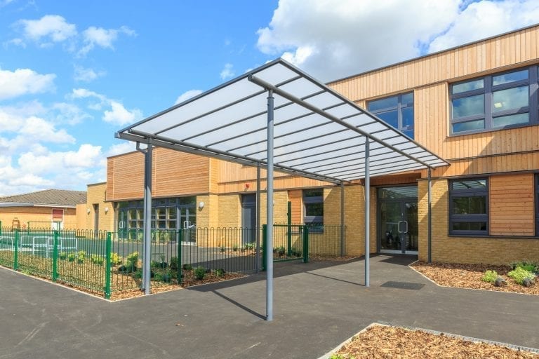 Motiva Linear Entrance Canopy at Simon Balle All Through School