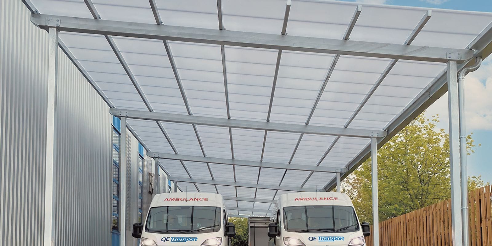 Straight roof shelter we made for Gateshead NHS Trust
