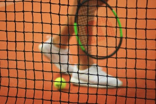 Player holding a tennis racket