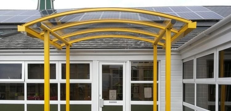 weston rhyn school entrance canopy