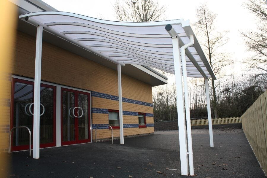 White Waved Roof Canopy