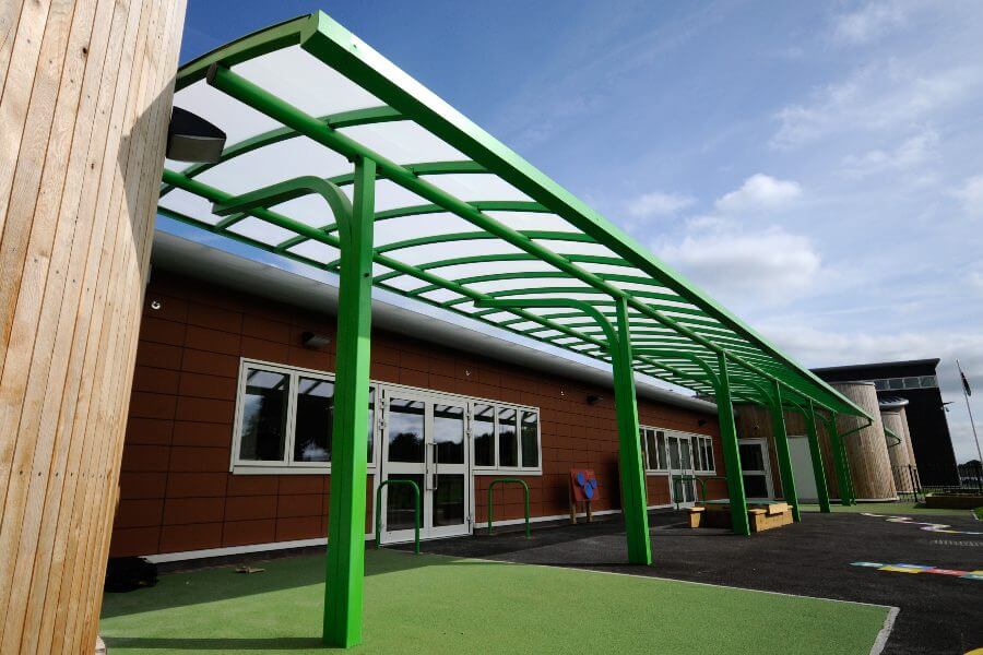 Ysgol Bro Alun Curved Roof Canopy