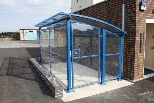Secure buggy shelter we installed at Alverley CP School
