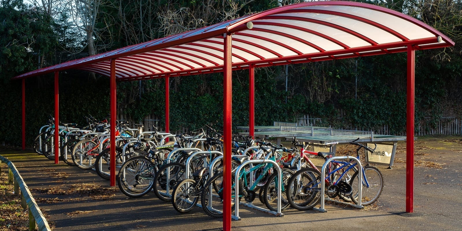 Cycle shelter we made for Myton School