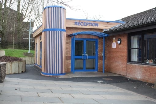 Entrance canopy we installed at Randlay School