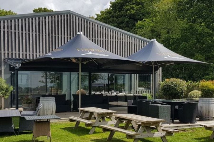 Black Fabric Parasol Canopies