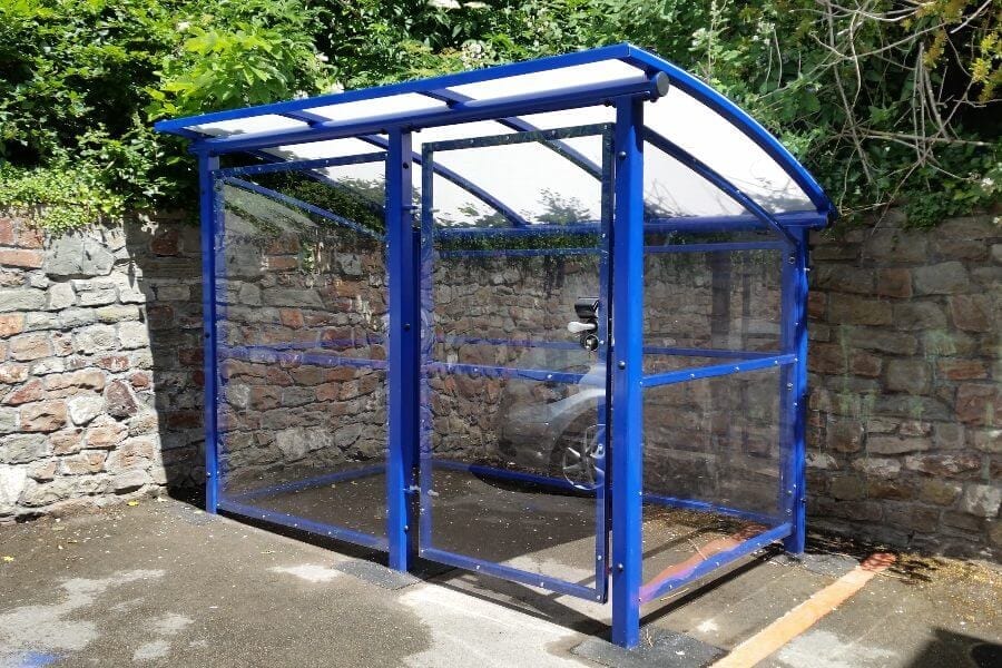 Blue Covered Buggy Shelter