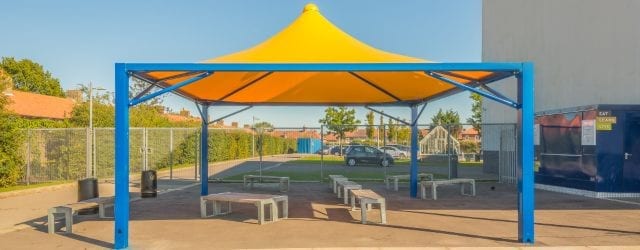 Fabric tepee canopy we made for Haberdasher Aske School