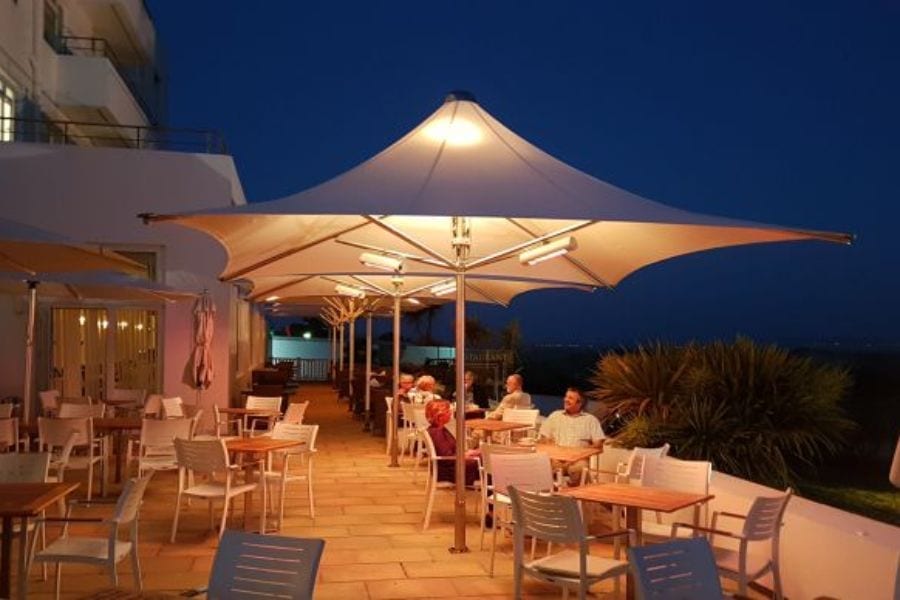 White Parasol with Lights