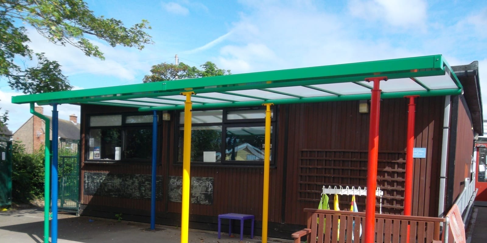Colourful playground canopy we designed for Sunshine Preschool
