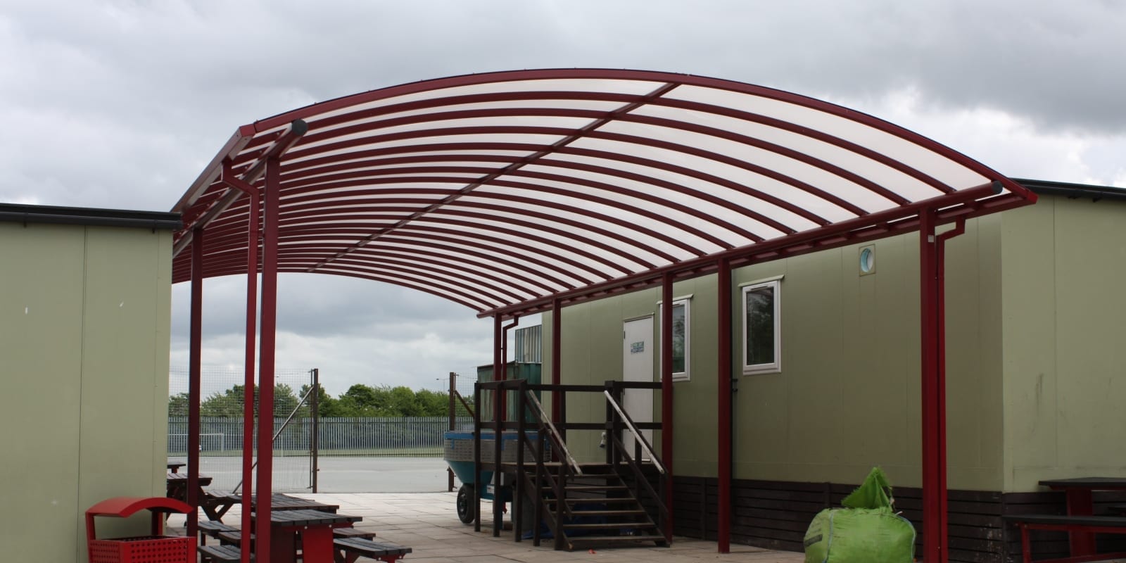 St Peter's High School Curved Roof Shelter