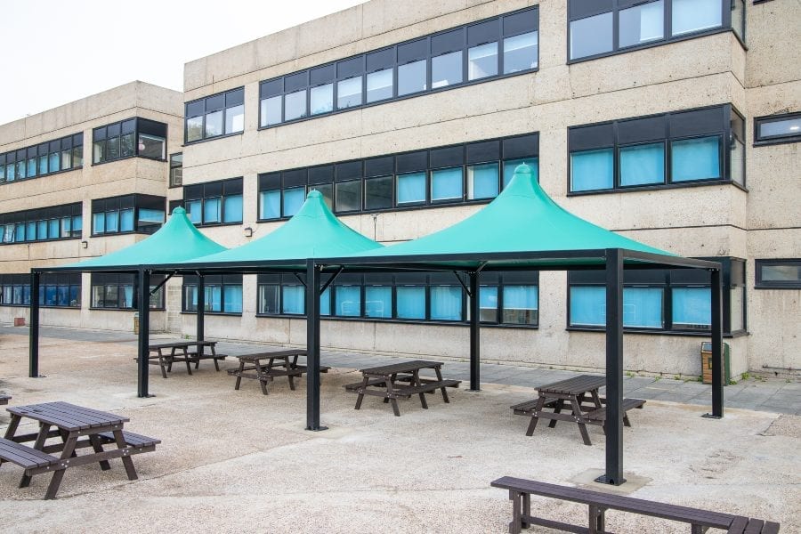 Fabric canopies we made for Shooters Hill College