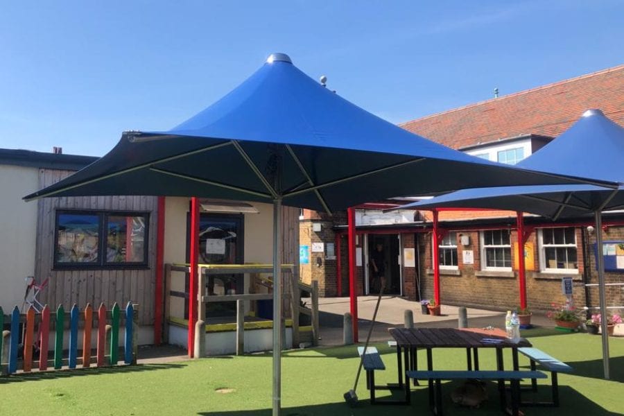 Fabric canopy we made for Tudor Road Primary School