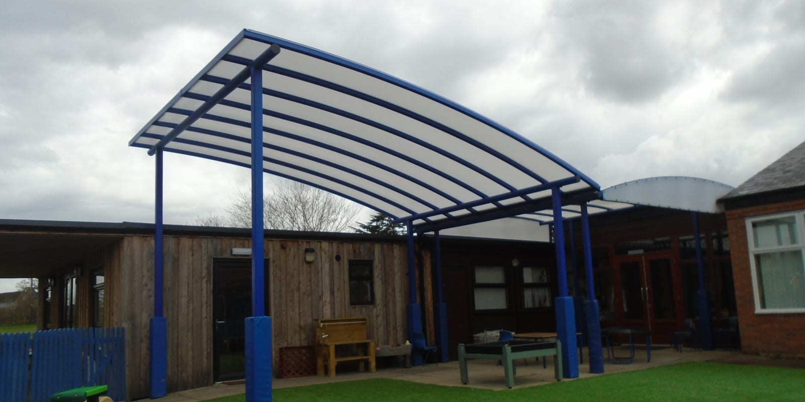 Freestanding playground canopy we made for Newtown Primary School