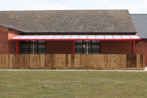 Canopy we installed at Mistley Village Hall