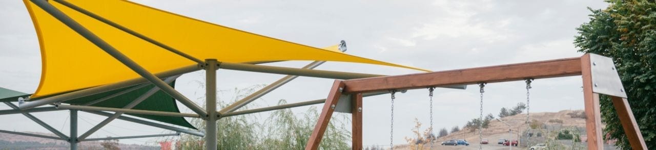 Yellow Fabric Playground Canopy