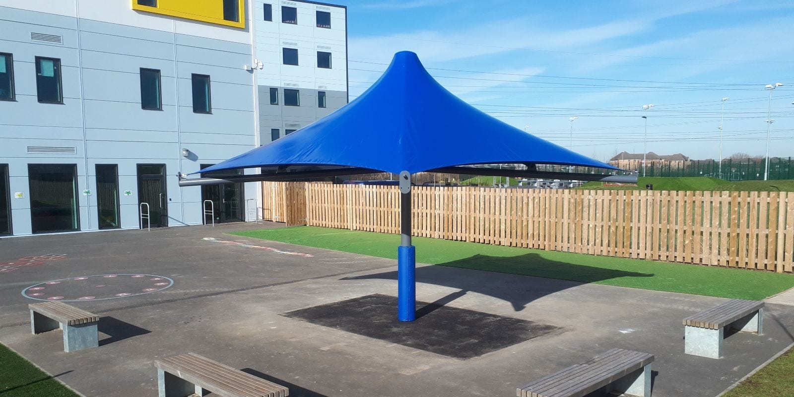Canopy we installed at Riverside Bridge School
