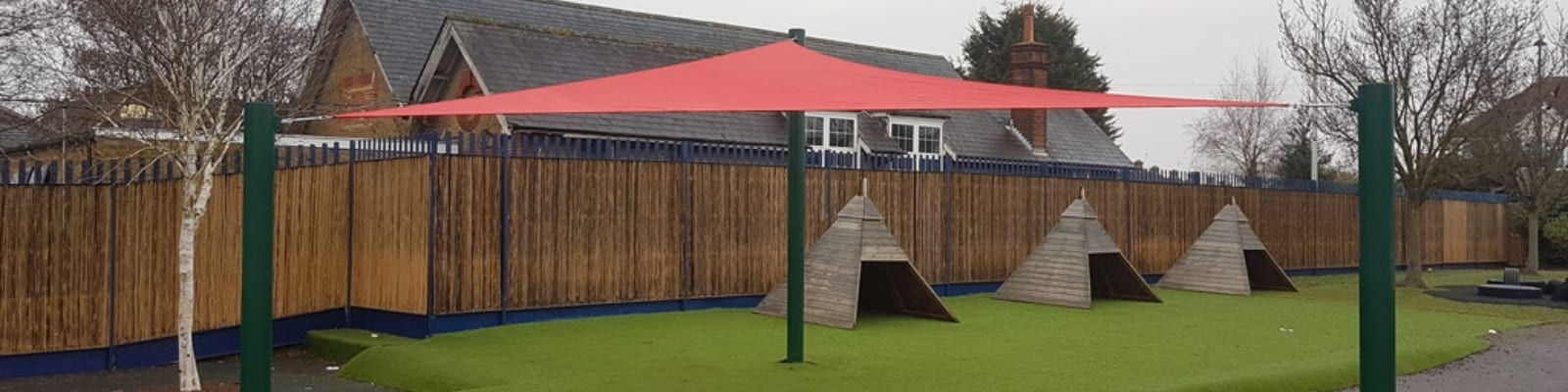 Bedfont Primary School Red Shade Sail
