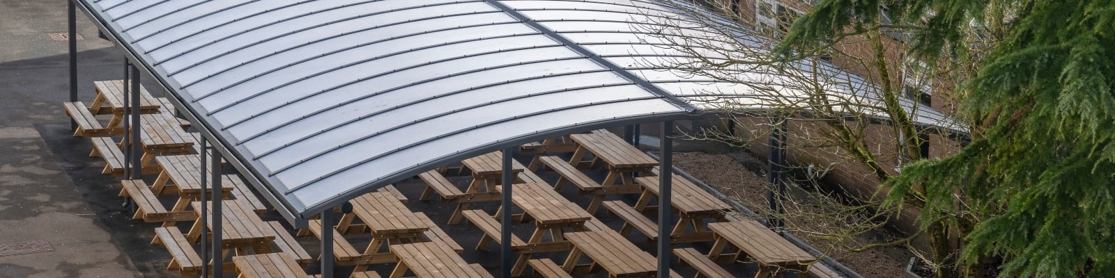 Cirencester College Curved Roof Shelter
