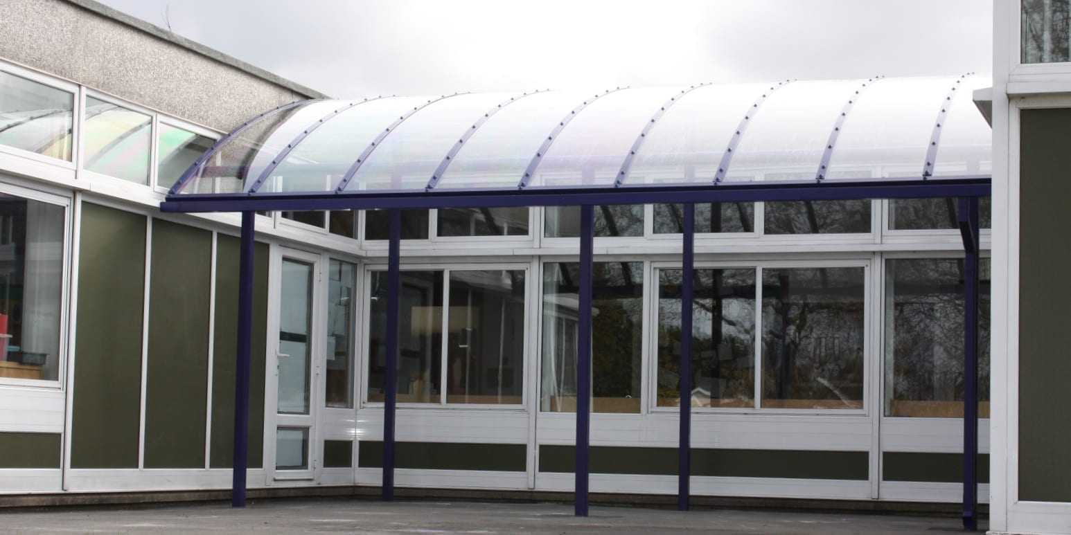 St Giles Primary School Curved Roof Shelter