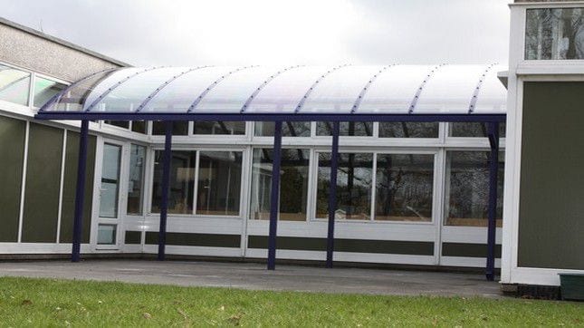 St Giles C of E Primary School Curved Roof Shelter