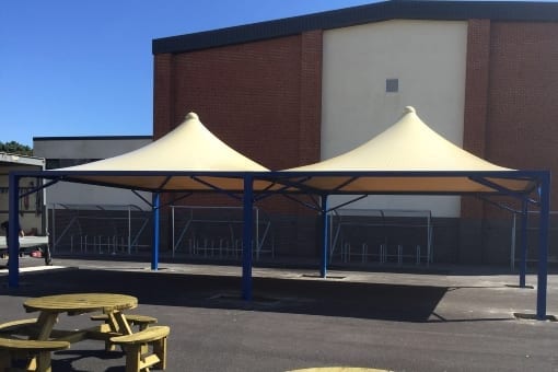 Fabric tepee canopies we designed for Parkstone Grammar