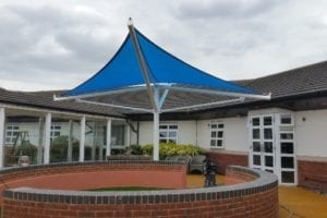 Shade sail we installed at Rochford Hospital