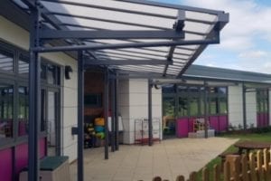 Canopy we installed at Roman Way School