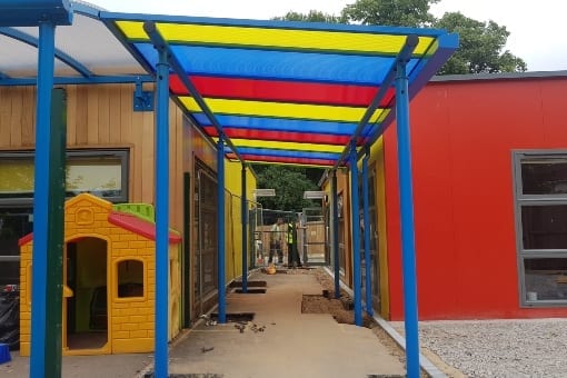 Shelter we installed at The Hall Primary