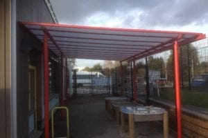 Shelter we fitted at Wyre Forest School