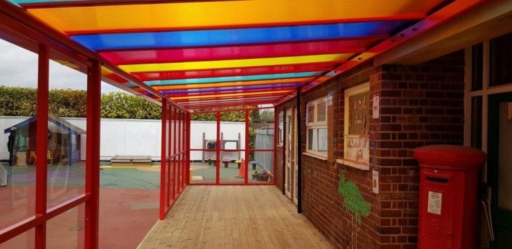 Shelter we fitted at Al Furqan Primary School