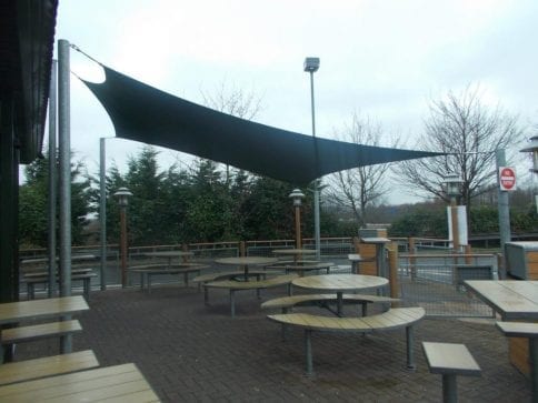 Sail shade designed for McDonald's Bury