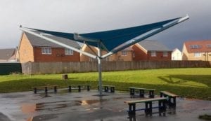 Sail fitted at Monksdown Primary School