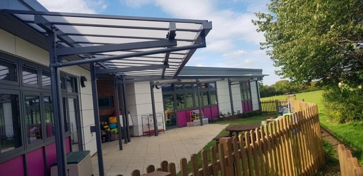 Roman Way First School Cantilever Canopy