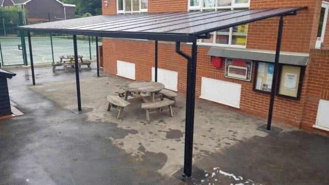 Shelter we installed at St Hilda's School