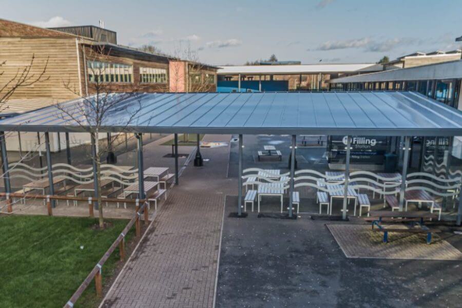 Whitecross High School Bespoke Dining Shelter