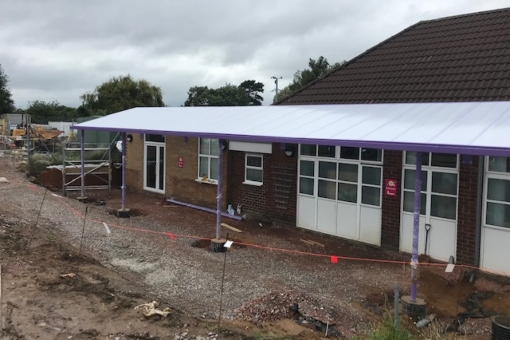Shelter we installed at Finlay Community School