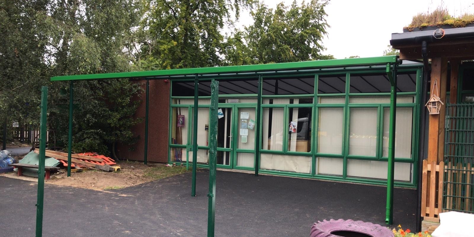 Green Primary School Shelter we fitted at Burntstump Seely Academy