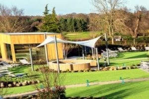 Shade sail we designed for Carden Park Hotel