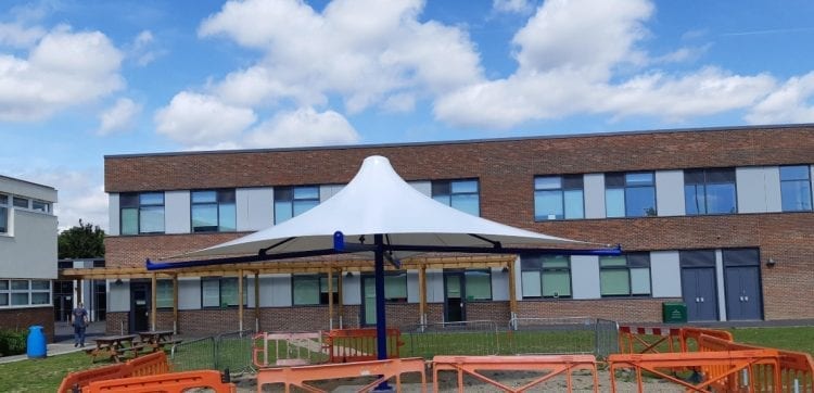 Charters School White Fabric Canopy